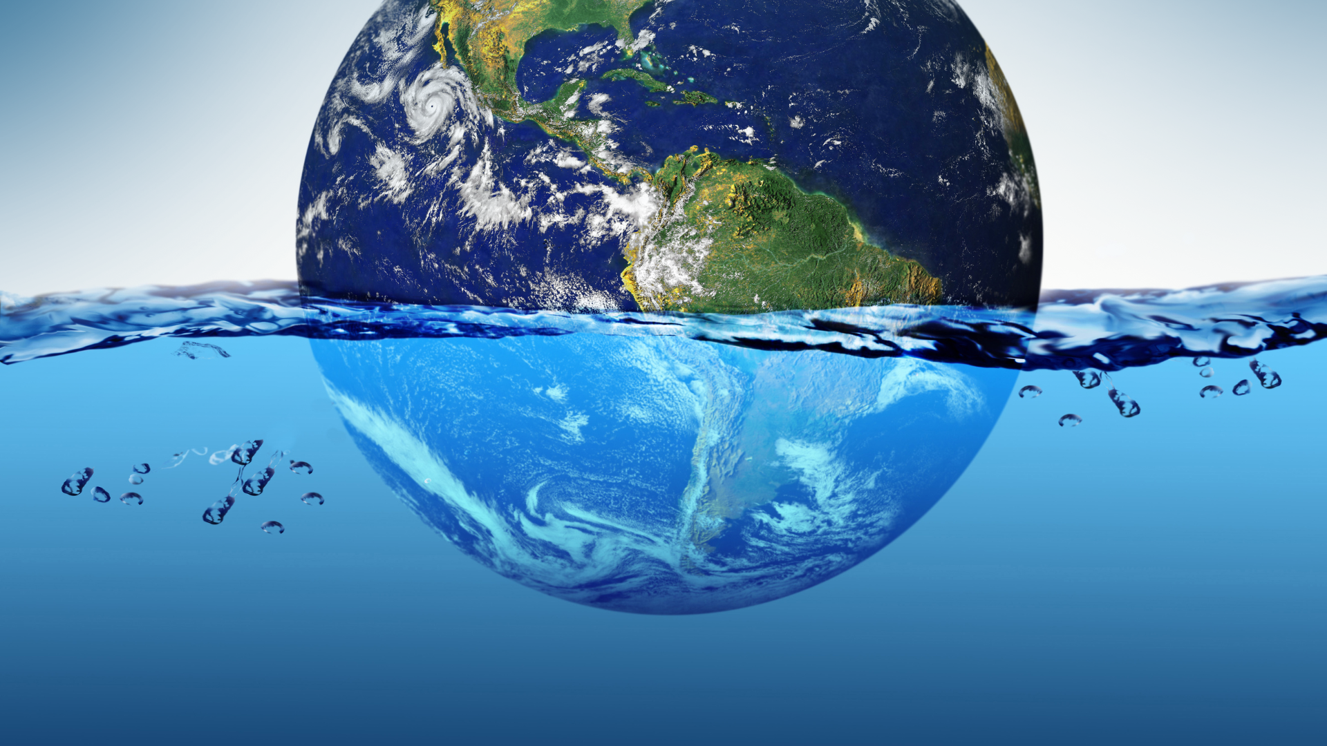 The earth half under water